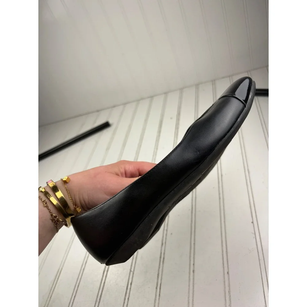 DEX FLEX by Payless Darla Pointed-Toe Black Leather Flats Women's Size 7